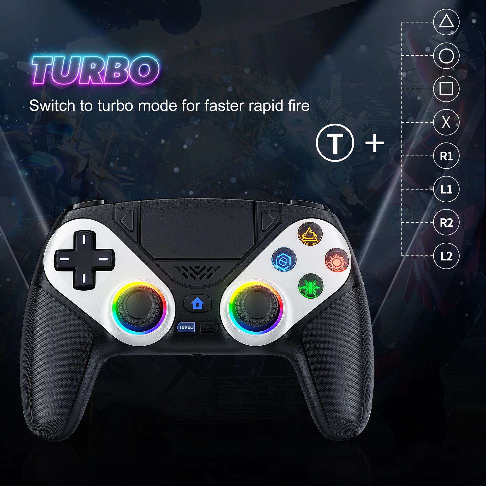Ps5 Wireless Controller For PS5 Console Gaming With Turbo Touchpad Hall Trigger, Vibration Headphone Function Bluetooth Gamepad
