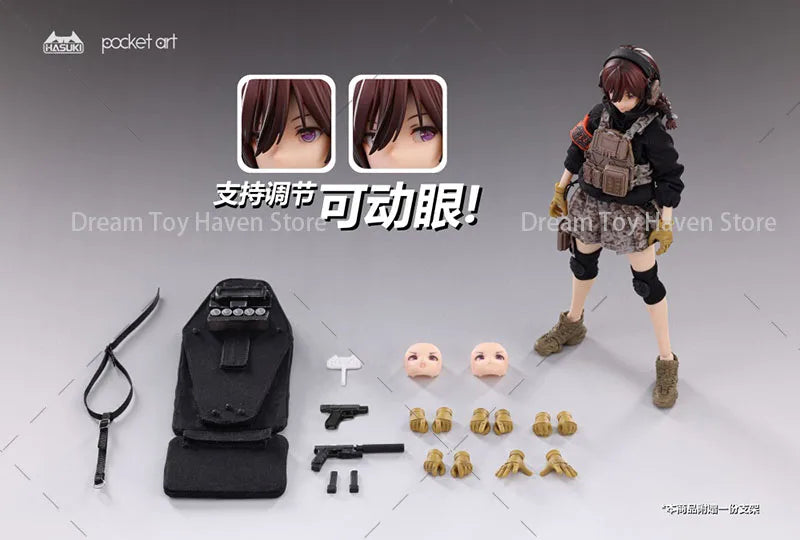 ‌HASUKI PA003/PA004 1/12 Scale Assault Trooper Sasha Nabeshima Heavy Shield Trooper Ritsuki Uzuki 6Inch Action Figure Soldier