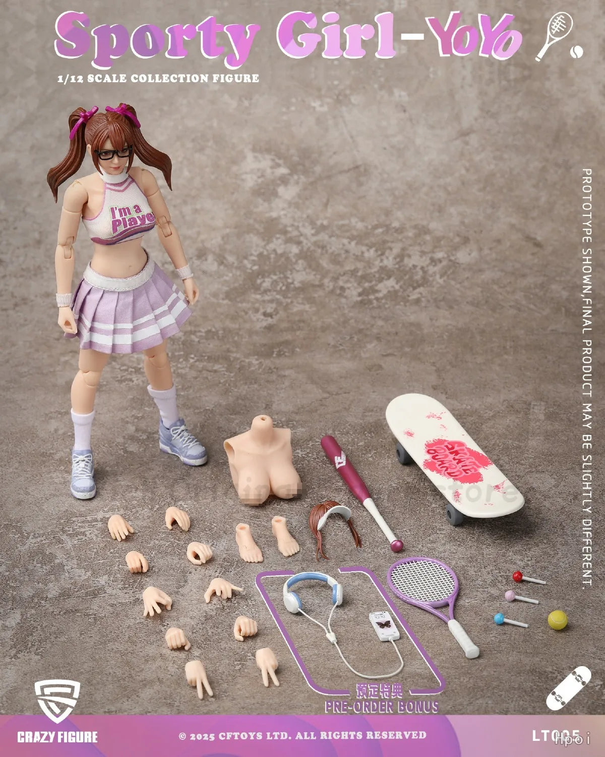 【In Stock】Original CRAZY FIGURE Sport Gir1-YOYO 1/12 SCALE COLLECTION FIGURE Model Toys Ornaments Figure Collection