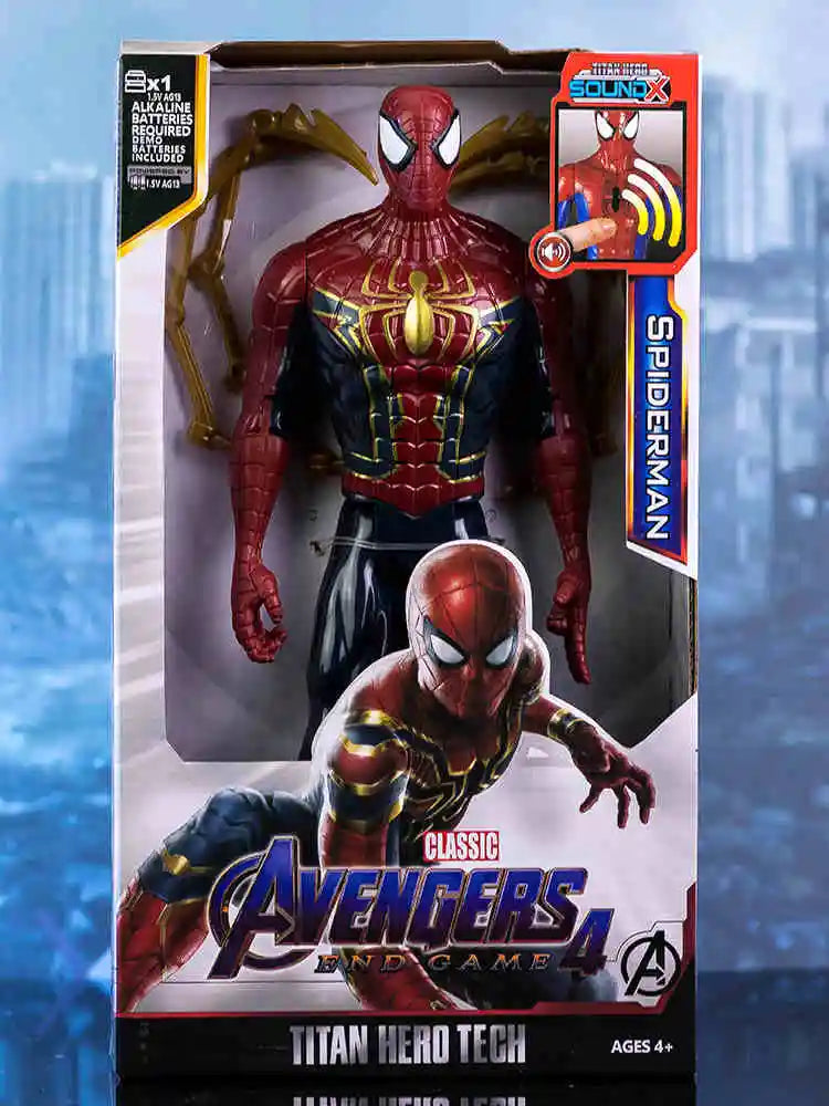 30cm Hot Marvel Avengers Toy Thanos Hulk Spiderman Iron Man Captain America Thor Black Panther With Sound And Light Action Toys