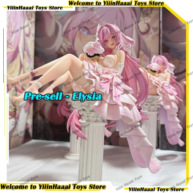 New ‌Elysia‌ Figures Honkai Impact 3 Anime Figure Collection Decor Ornament Toys 1/6 Girl Wedding Dress Custom Birthday Gift PVC