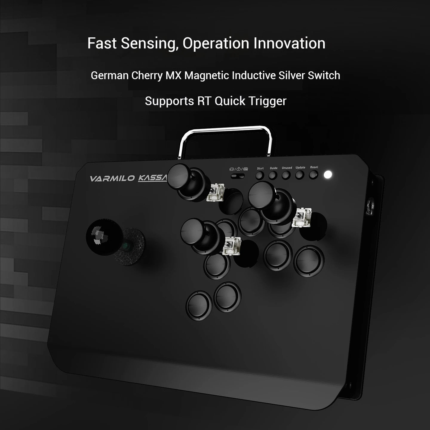 Varmilo Kassai Professional Arcade Joystick Aluminum Alloy Electromagnetic Induction Game Controller PS5RT0.1mm 1K Return