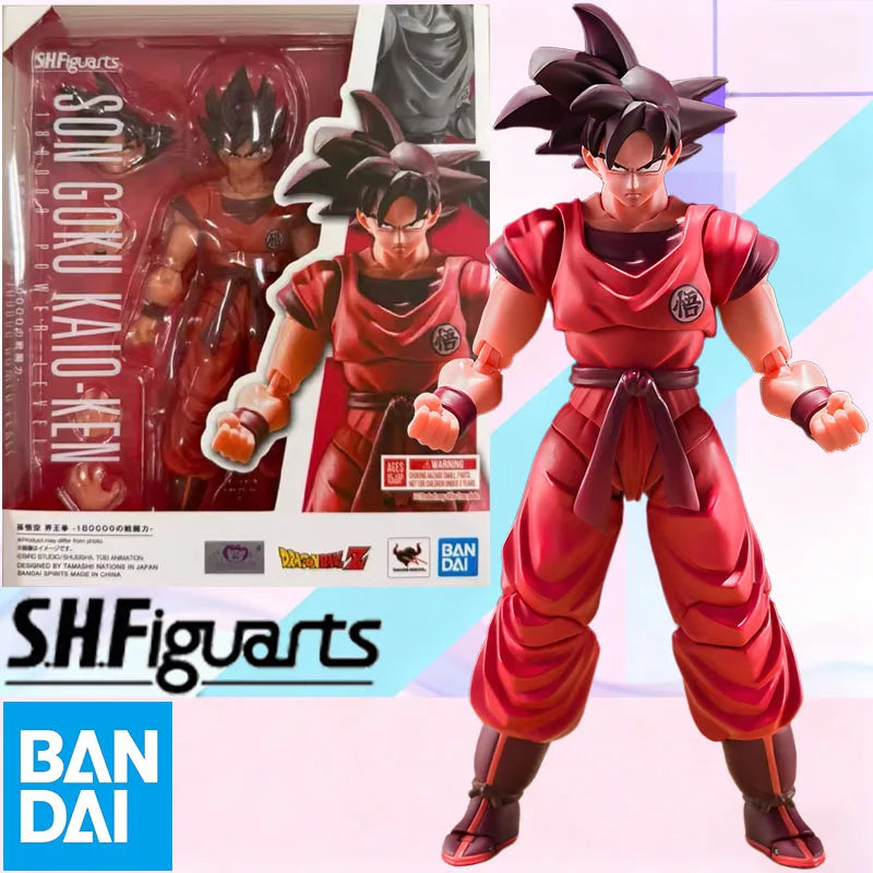 In Stock BANDAI Original Box Figuarts DRAGON BALL SON GOKU KAIO KEN 18000 POWER LEVEL Action Figure Model Toy Gift for Kids