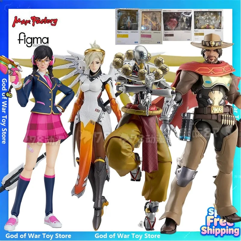 Max factory production, figma mobile Japanese figurine series, action shooting game Overwatch Zenya Tower/ Angel/ McRae/D.VA