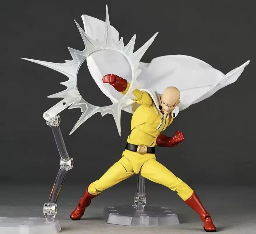 New Hot One Punch Man Saitama Amazing Yamaguchi Revoltech Saitama In Stock Anime Action Collection Figures Model Toys Gifts