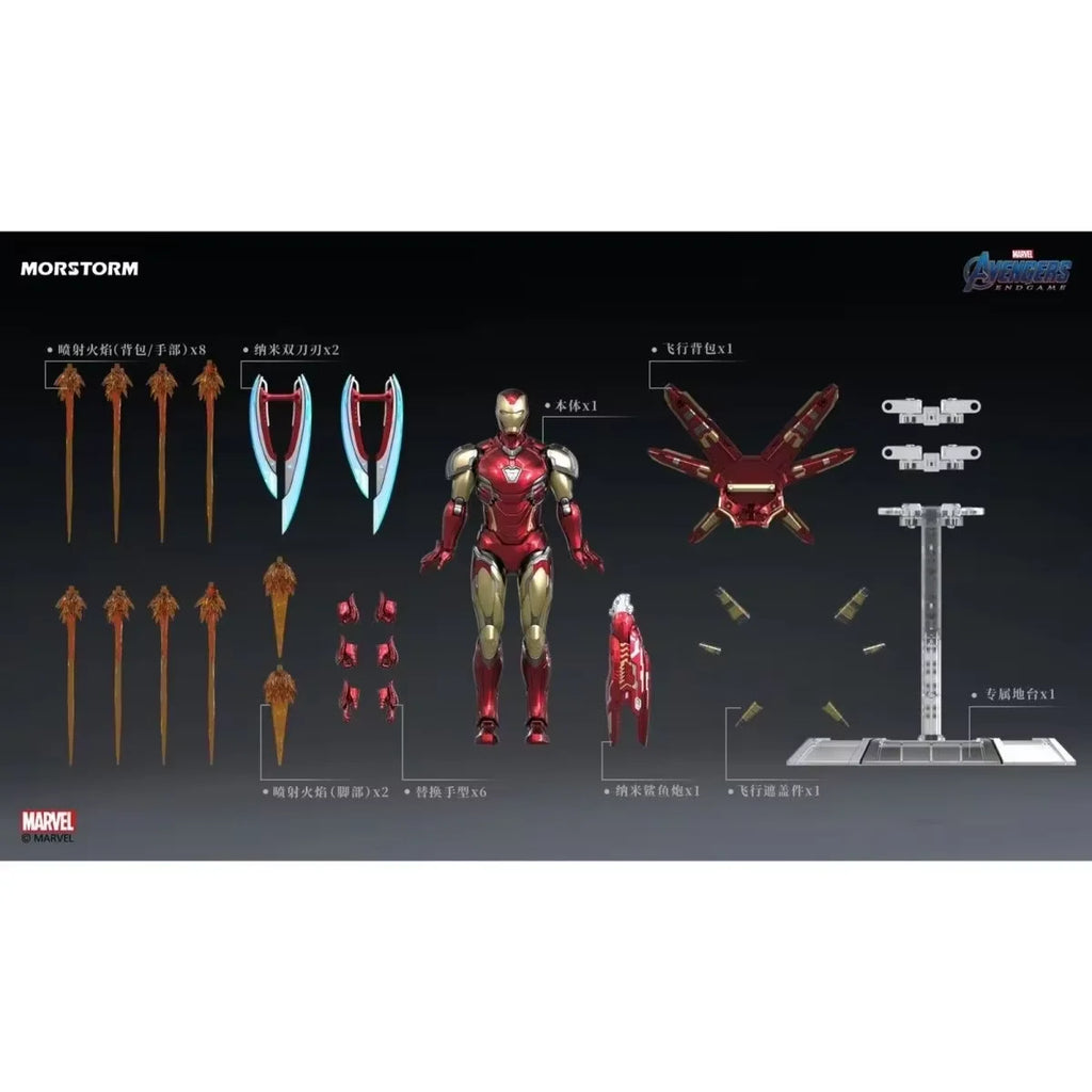 In Stock Iron Man Figure Mk85 Mk50 Assembly Model Kit Iron Man Movable Action Figures Gk Statue Doll Collect Room Desk Toys Gift
