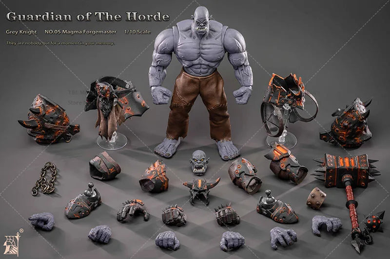 【Grey Knight NO.05】1/10 Scale WOW Guardian of The Horde Master Magma Forgemaster  Barbarian Orcs Anime Figure PVC Model Toys