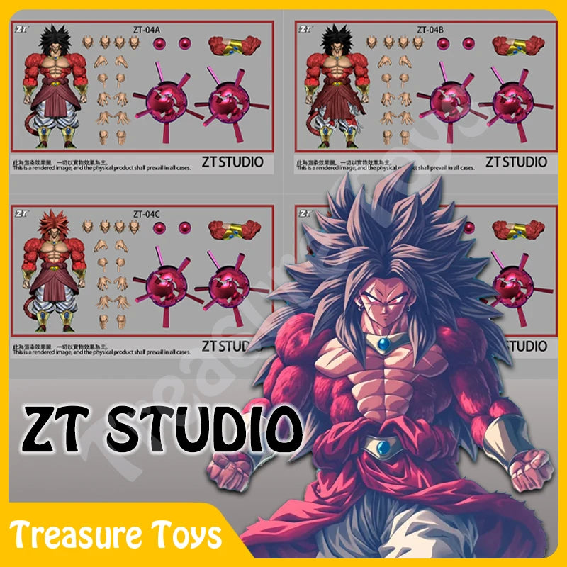ZT Studio Broly Figure Dragon Ball Super Saiyan 4 Limit Breaker SSJ4 Broly 10 Inches Anime Action Figure Model Toys Gifts