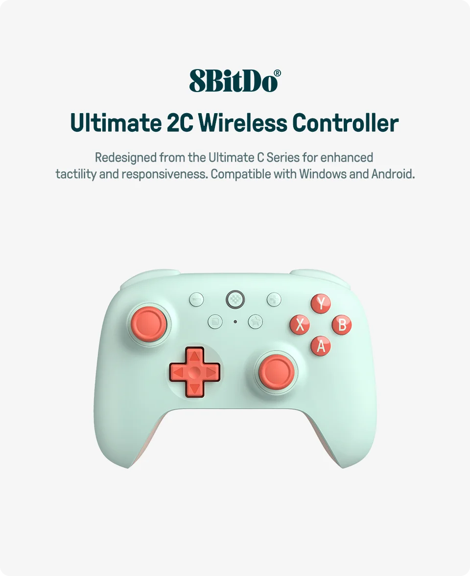 8BitDo Ultimate 2C Wireless Gaming Controller für PC, Windows 10, 11, Steam Deck, Raspberry Pi, Android Gamepad-Zubehör