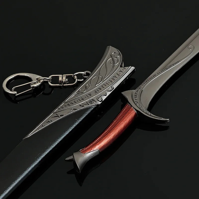 The Lord of the Orcrist Sword Replica – 20cm Zinc Alloy, Non-Sharp Blade with Scabbard, Rings Action Figure Weapon Accessory