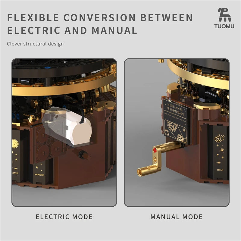 Elektrisches Solarsystem Modellbausteine ​​Weltraumforschung Lernausrüstung Montagespielzeug drehbares Geschenk für Kinderschüler