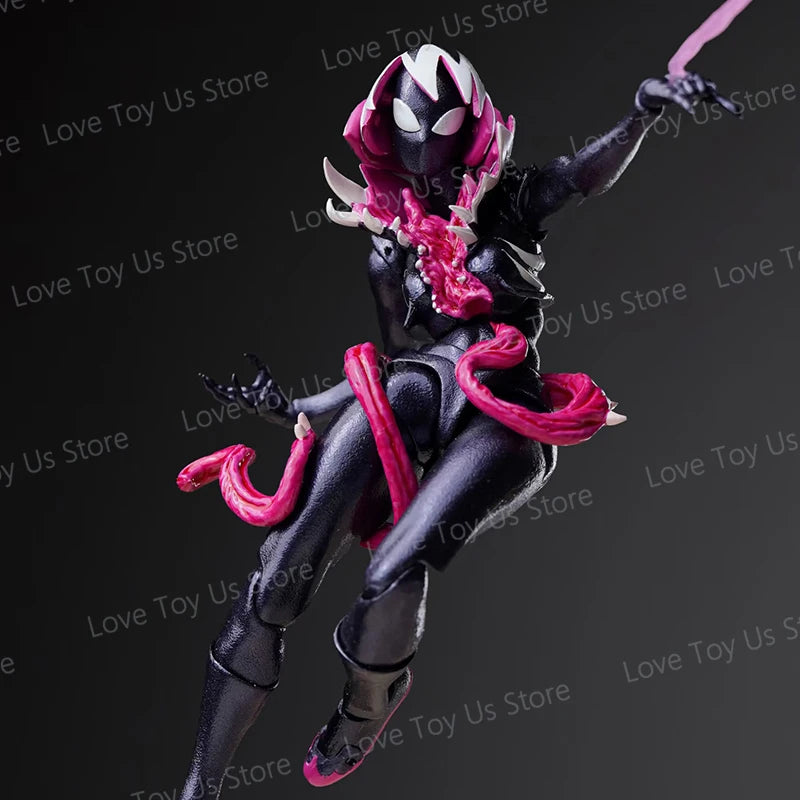 NEW KO KAIYODO REVOLTECH SPIDERMAN GWENOM Anime Action Figures Revoltech Amazing Yamaguchi Gwenom Venomized Gwen Stacy Model Toy