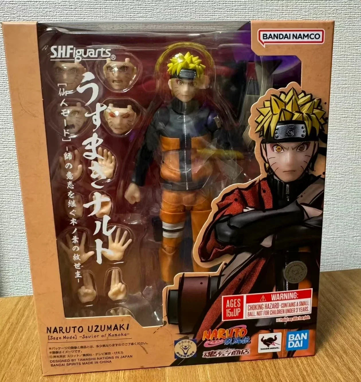 Bandai In Stock Original box S.H.Figuarts SHF NARUTO UZUMAKI SAGE MODE action anime model kit finished toy gifts for kids