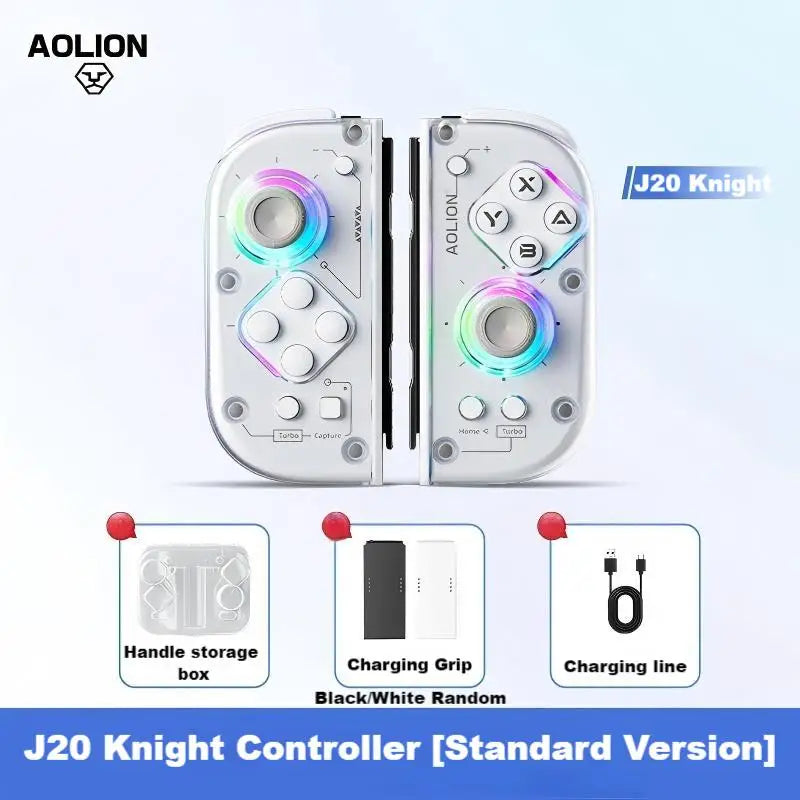 AOLION J20 Hall Joy-Con Gamepad für Nintendo Switch 2/Switch OLED/Switch NFC HD Shake Lite Controller mit Split-Funktion für links und rechts
