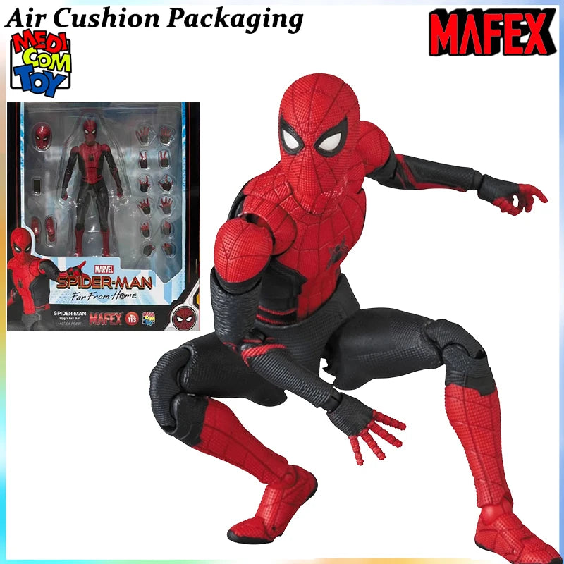 MEDICOM TOY Genuine MAFEX Series Spider-Man Upgrade The Battle Suit Peter Parker Ver.1.5 Superhero Action Figures Model Toys