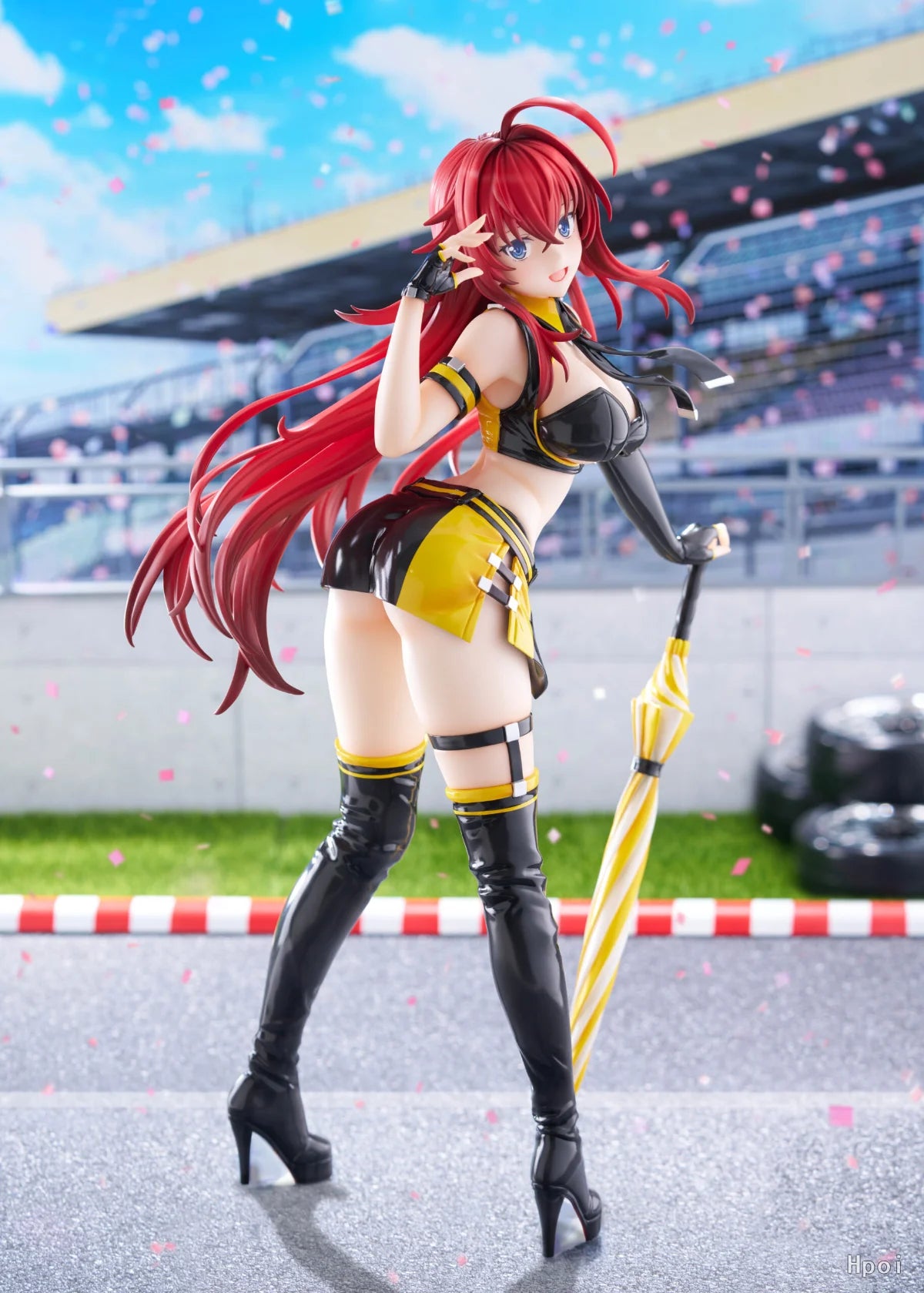 In Stock GOLDEN HEAD High School D×D HERO Rias Gremory Racing Queen Limited Edition 1/3.5 Scale Figure Toy Model Collection