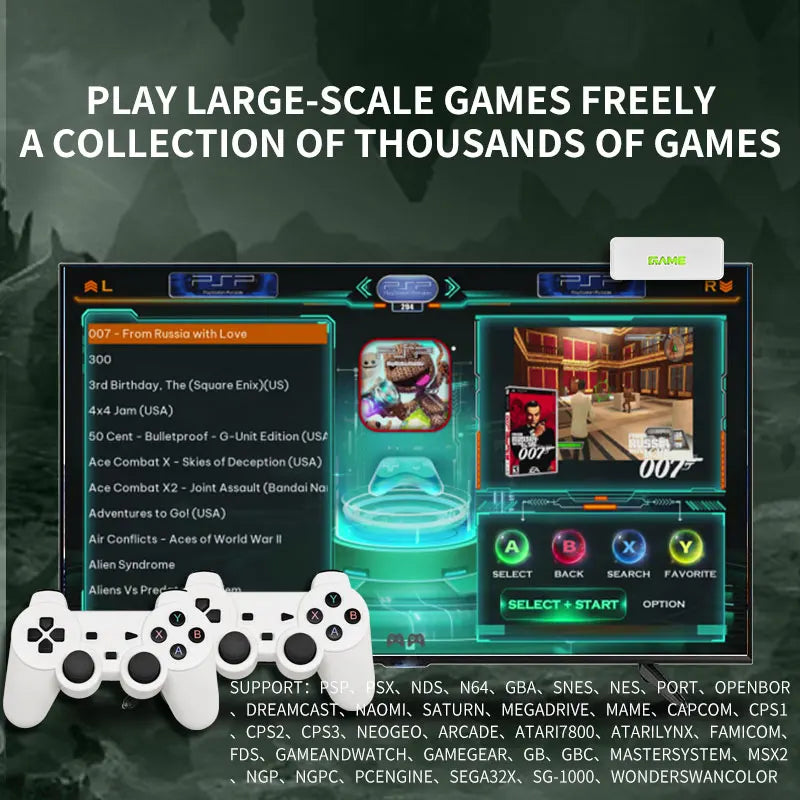 Coopreme X7 128G 256G Linux System Y7 4K Video Game Console LPDDR4 2GB TV Box Wireless Controller Retro Game 10000+ Support PSP