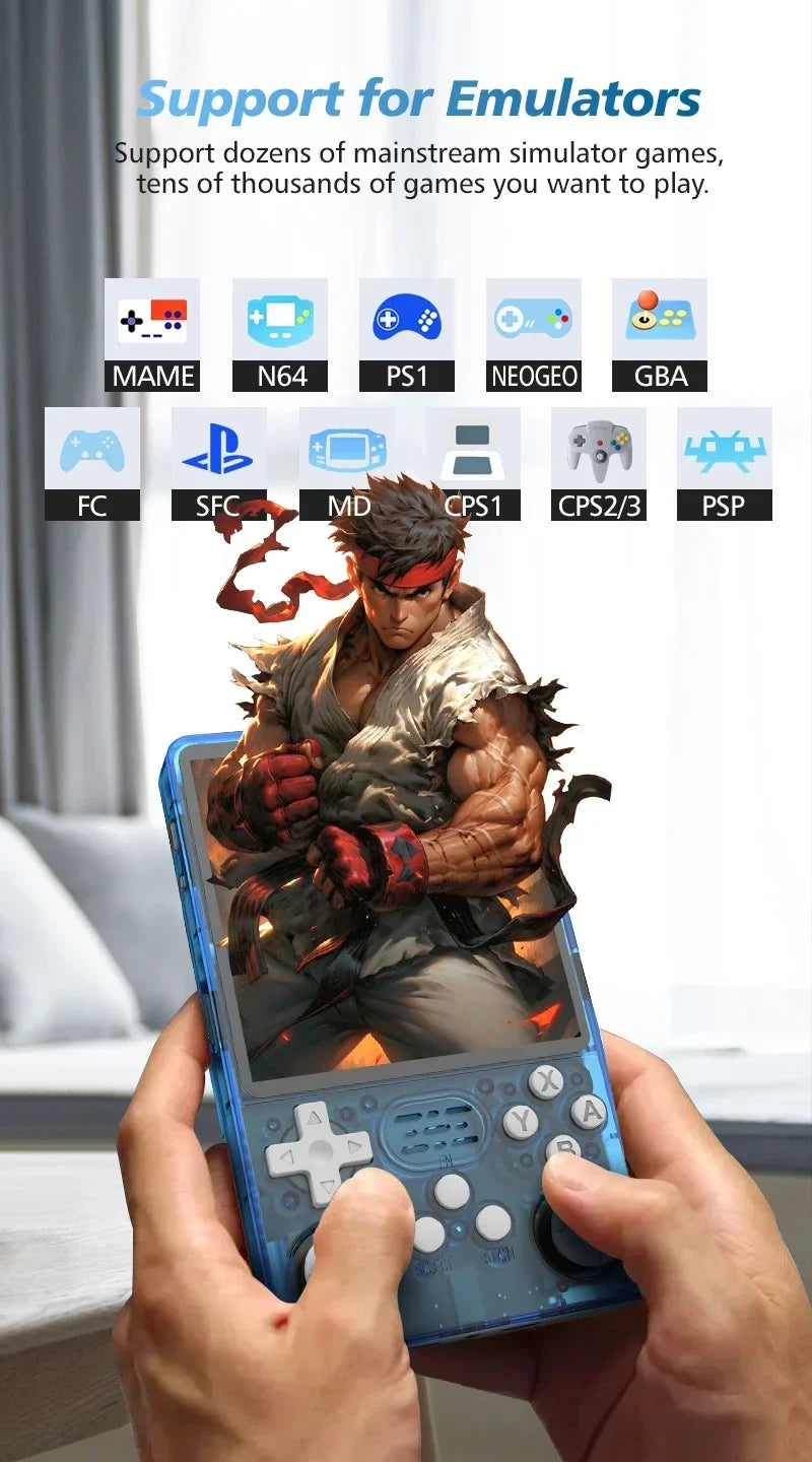 R36 Plus Retro Handheld Game Console Linux 64-bit System 4" IPS Screen RK3326