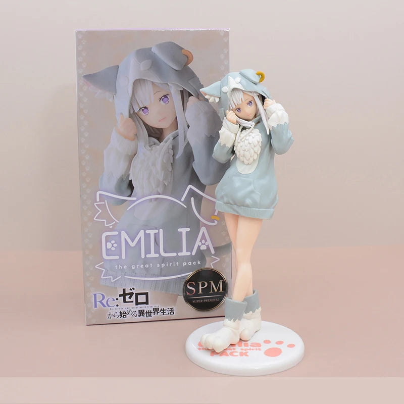 22CM Anime Re:Zero kara Hajimeru Isekai Seikatsu Rem Figure Model Ram Puck Starting Dresses PVC Emilia Collection Gift Toy