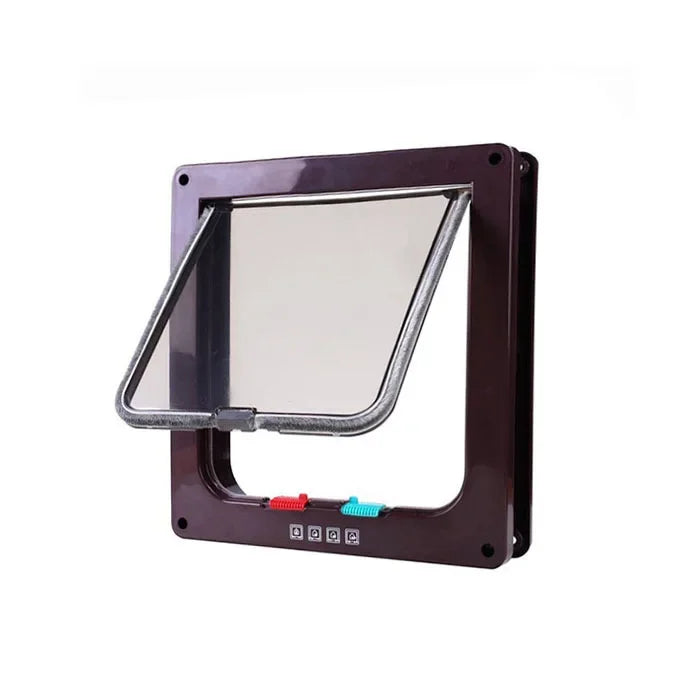 Klapptür für Hunde und Katzen mit 4-Wege-Sicherheitsschloss, Klapptür für Hunde, Katzen, Kätzchen, ABS-Kunststoff, kleines Haustier-Tor, Tür-Set, Katzen- und Hundeklappen