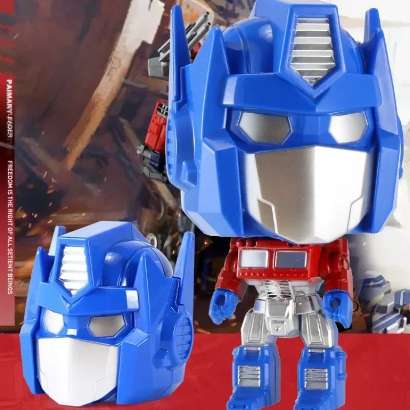 Anime Transformers Action Figure Optimus Prime Bumblebee Q Version Model Dolls Deformable Robot Kids Toys Room Decoration Gifts