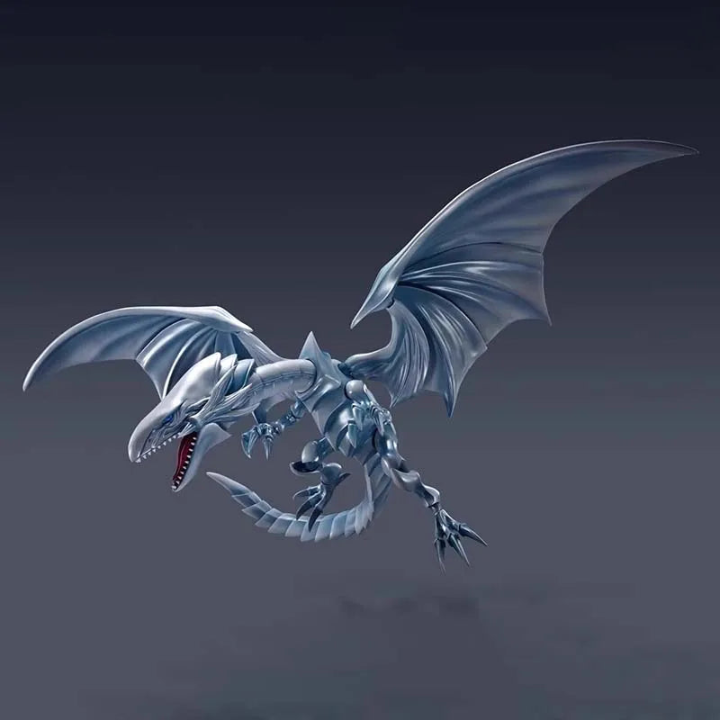 Bandai Authentic Yu Gi Oh Anime Figure SHM Blue-Eyes White Dragon High Poseability Collectibles Action Figures Toys For Boy Gift