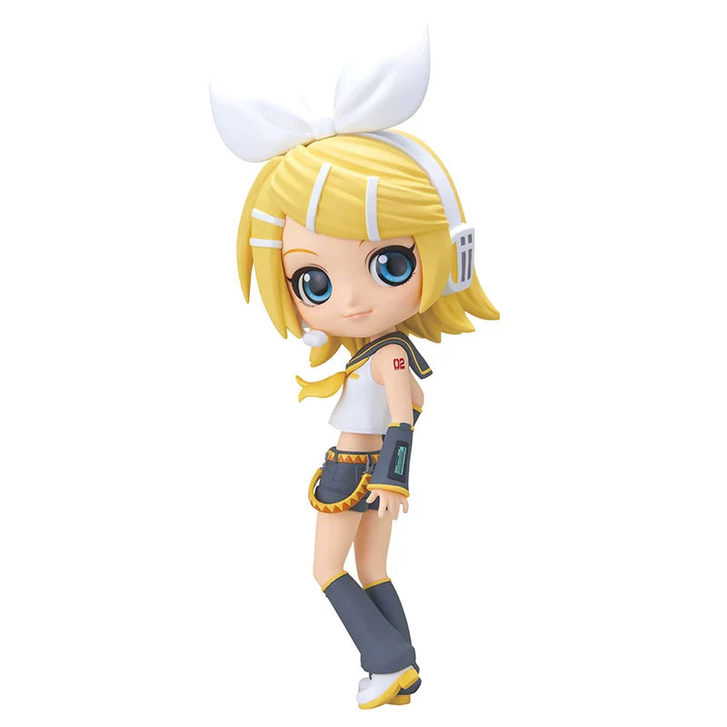 Bandai Original VOCALOID Kagamine Len Kagamine Rin Q Posket Anime Action Figure Hobbies Collectibles Model Toys