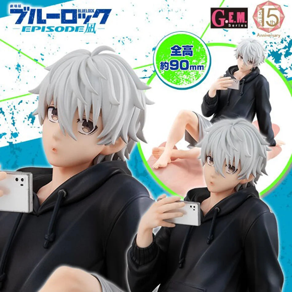 BLUE LOCK Action Figures Nagi Seishiro Anime Figure Sitting Figurine PVC Collectible Model Kids Doll Toys Gifts