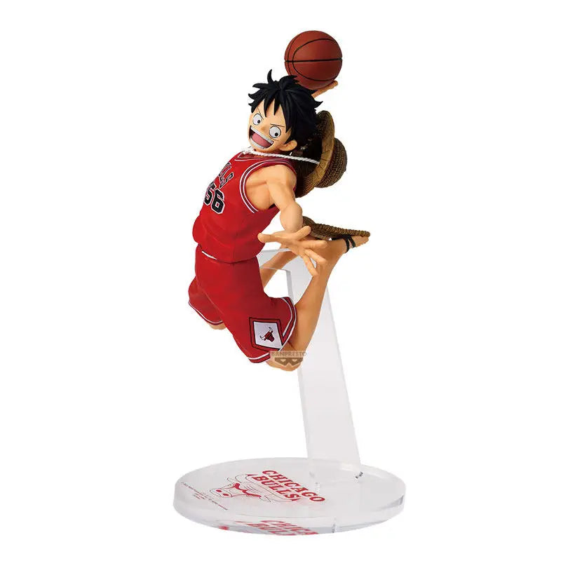 100% Bandai Spirits Banpresto One Piece Nba Master Stars Piece Monkey D. Luffy Prize Figure 17cm Pvc Desktop Ornament Gift
