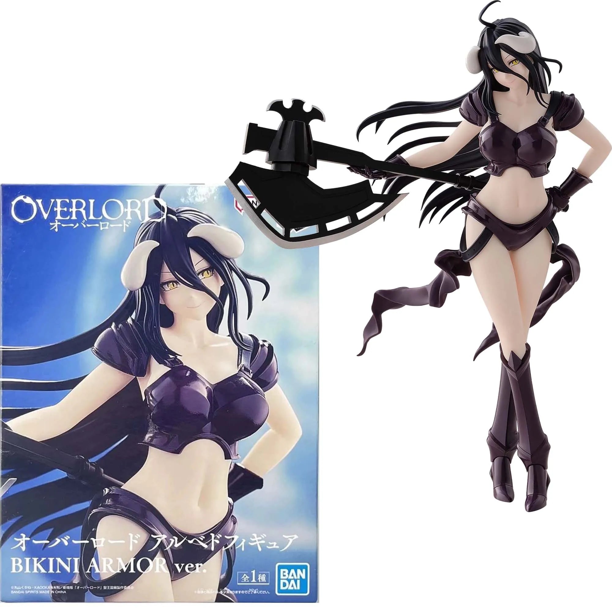 Auf Lager: Original Bandai BANPRESTO Succubus Overlord Albedo 20 cm PVC-Figur, hochdetailliertes Sammlermodell, Spielzeug, Geschenk