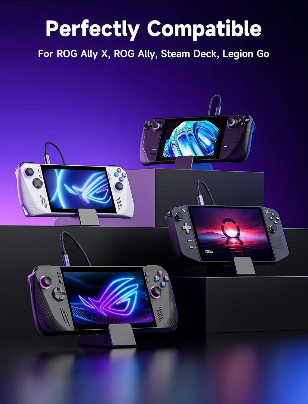 ROG Ally X Docking Station, 6-in-1 ROG Ally X Dock with HDMI 4K@120Hz, Dual USB-A 3.2 Gen 1,USB-C 3.2 Gen 1 and PD 100W Charging