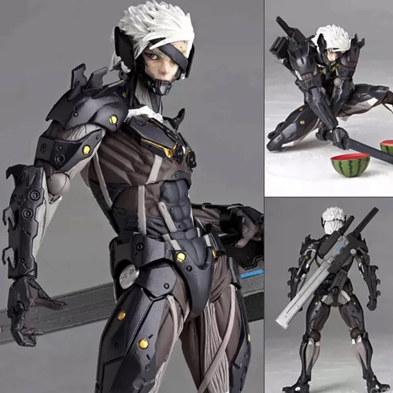 Kaiyodo Revoltech Metal Gear Solid Raiden Action Figure PVC Movable Model #140 Collection Solid Snake Jack Figurine Toys 15cm