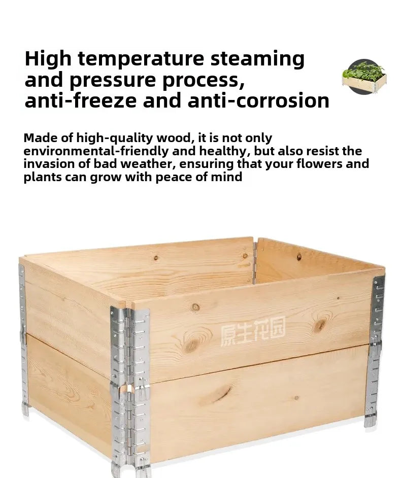 Garden Original Wooden Planting Boxes Framed Beds Vegetable Planting Planters Outdoor Patio Wooden Enclosures