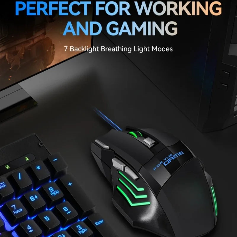 G6 USB Wired Gaming Mouse 7 Button 5500DPI Adjustable Optical Ergonomic E-sports Mice for Laptop PC Xiaomi HUAWEI Samsung Pad