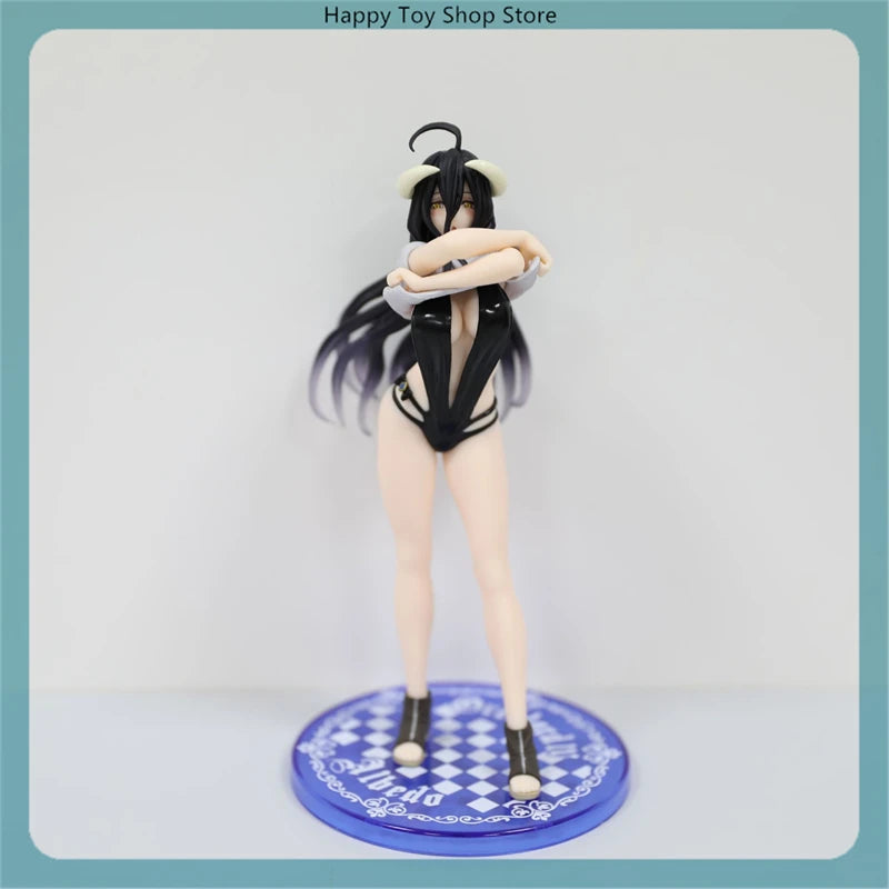 20cm Overlord Albedo In Swimsuit Undress Anime Girl Figure Model Gk Statue Boys Collection Desktop Decoration Ornament Toy Gifts