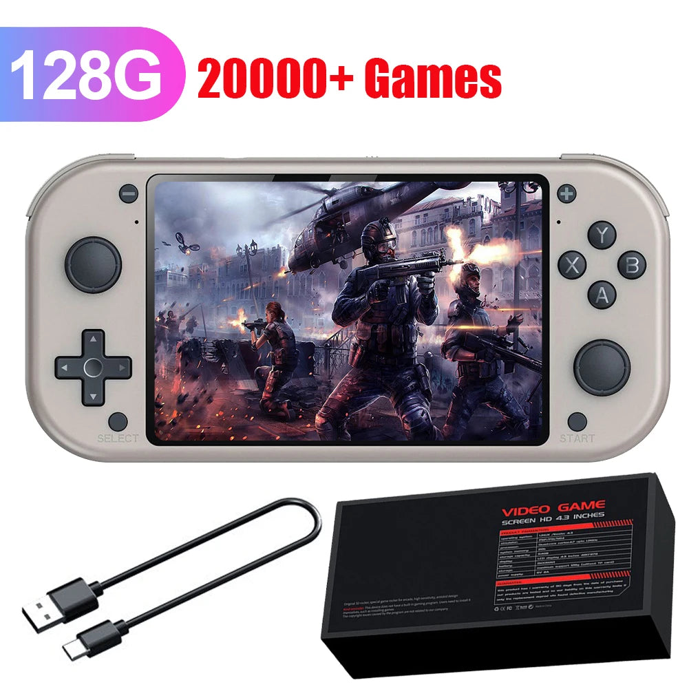M17 Retro Game Handheld-Spielekonsole 4,3-Zoll-LCD-Bildschirm Emuelec-System Tragbarer Videospiel-Player Eingebautes Spiel 25 Emulatoren