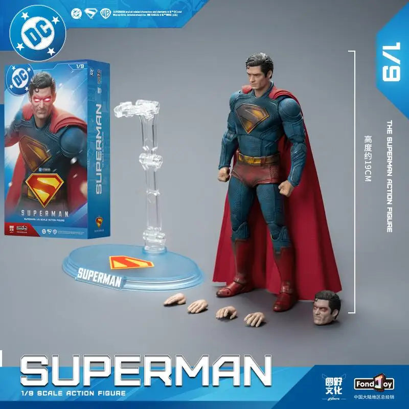 2025 Original Fondjoy David Corenswet Superman Action Figure 1/9 New SupermanFigure PVC Joint Movable Kid Toy Boy Gift