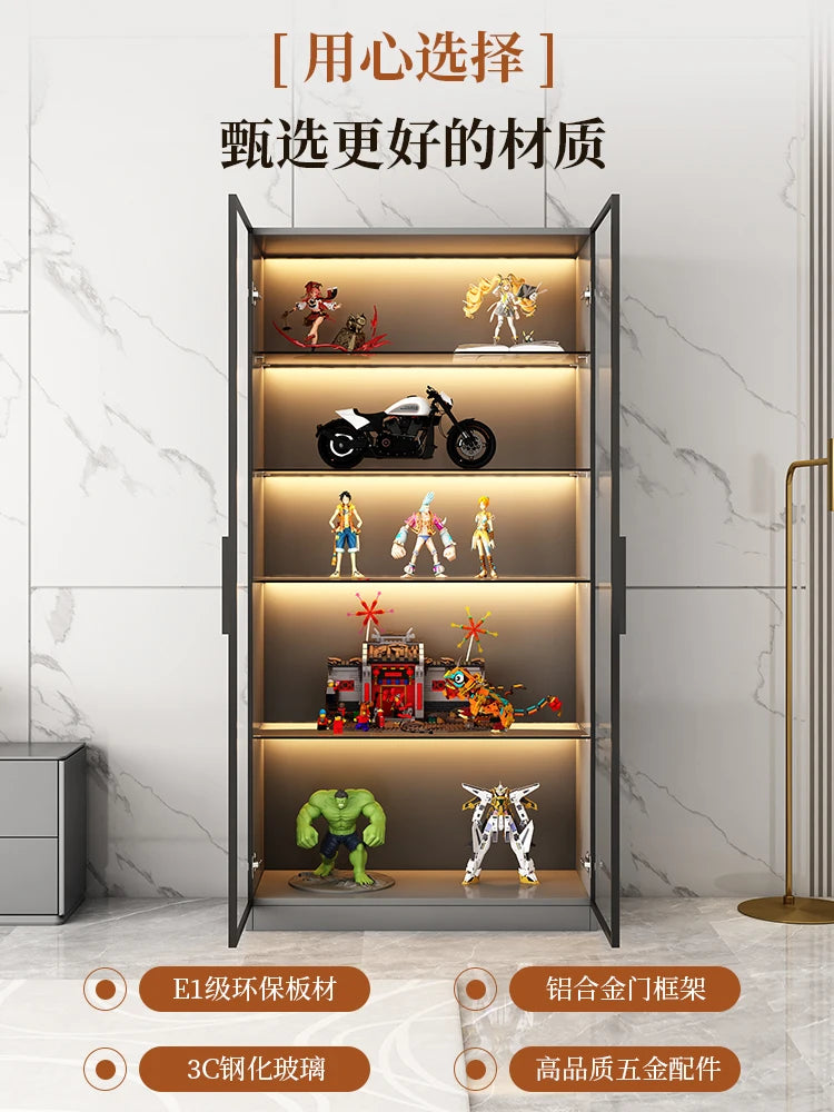 Custom Glass Door Figure Display Cabinet Display Home Living Room Blind Box Toy Lego Model Ornament