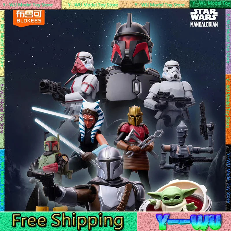 2025 New Blokees Star Wars The Mandalorian Ahsoka Din Djarin Vol.1 Poseablemodel Kits Action Figure Halloween Christmas Gift
