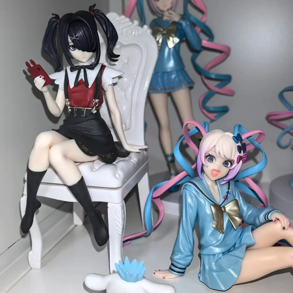14CM Anime NEEDY GIRL OVERDOSE Noodle Stopper Figure KAnge Sitting Animation Model Toy Gift Collection Decoration Ornaments