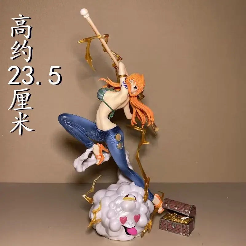 Bandai Action One Piece Anime Figure Nami Baseball Bat Model Ornaments Peripheral Gifts Doll Collection Decoration Kids Toys