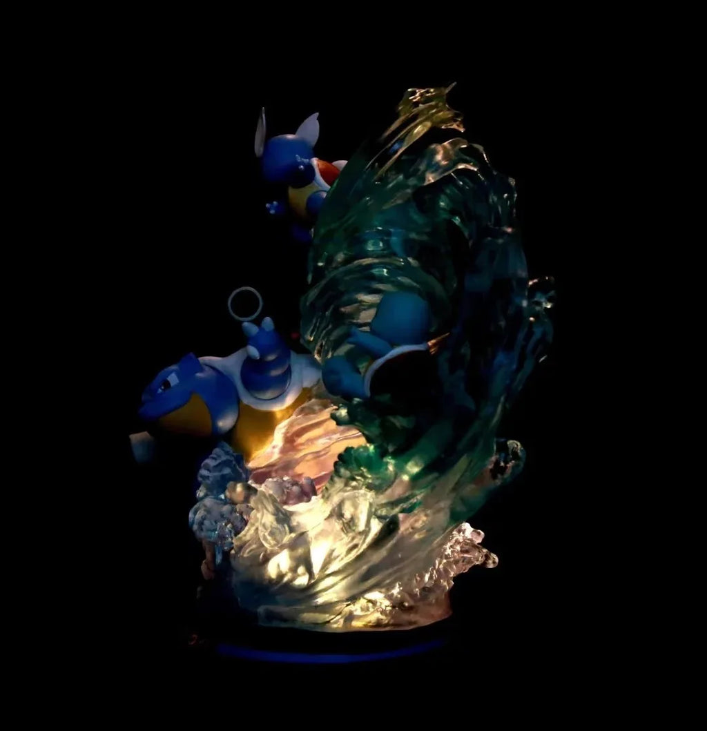 Anime Pokemon Blastoise Squirtle Evolution Ver. GK PVC Action Figure Statue Collectible Model Kids Light Up Toys Doll Gifts 26cm