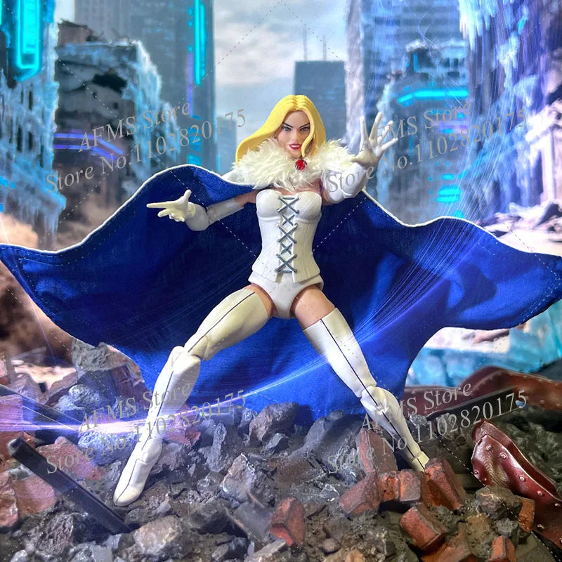 1/12 Men Soldier Anti-Hero Emma White Battle Goddess White Fur Collar Cloak Combat Costume Fit 6Inch ML Action Figure Body