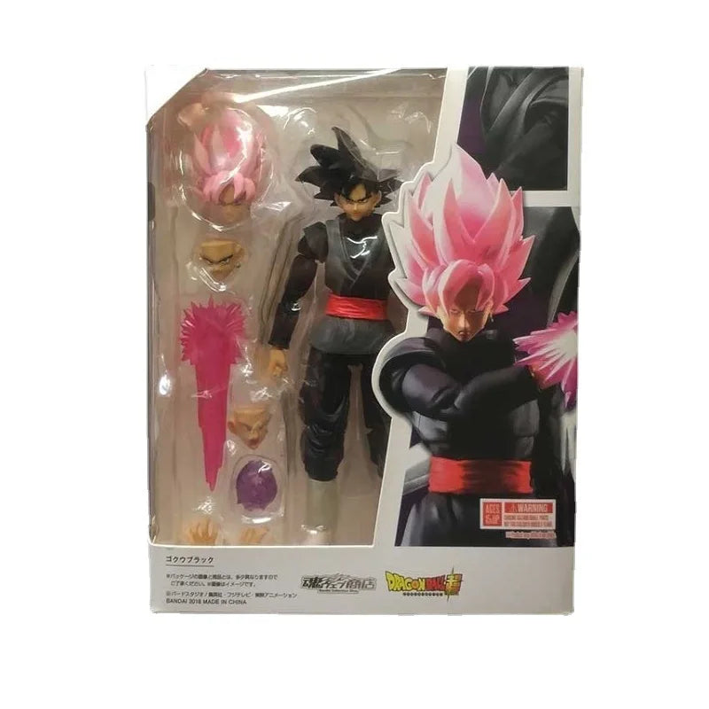 14cm Dragon Ball Black Goku Zamasu Anime Action Figure Super Saiyan Movie Version Dbz Model With Multiple Accessories Toys Gifts