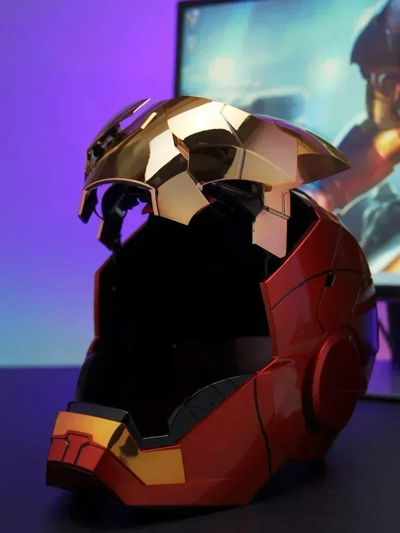 1:1 MK5 Helmet MK5 Voice Control Avengers War Machine Cosplay with LED Light Electronic Close ironman Helmet For Kids Gift