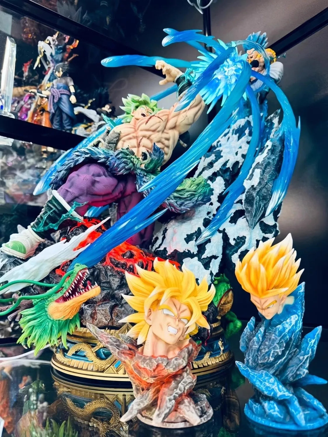52cm New Dragon Ball Anime Figure Broli VS Gogeta Peripheral Resin Model Scene Statue Collect Decoration Ornaments Gifts Toys