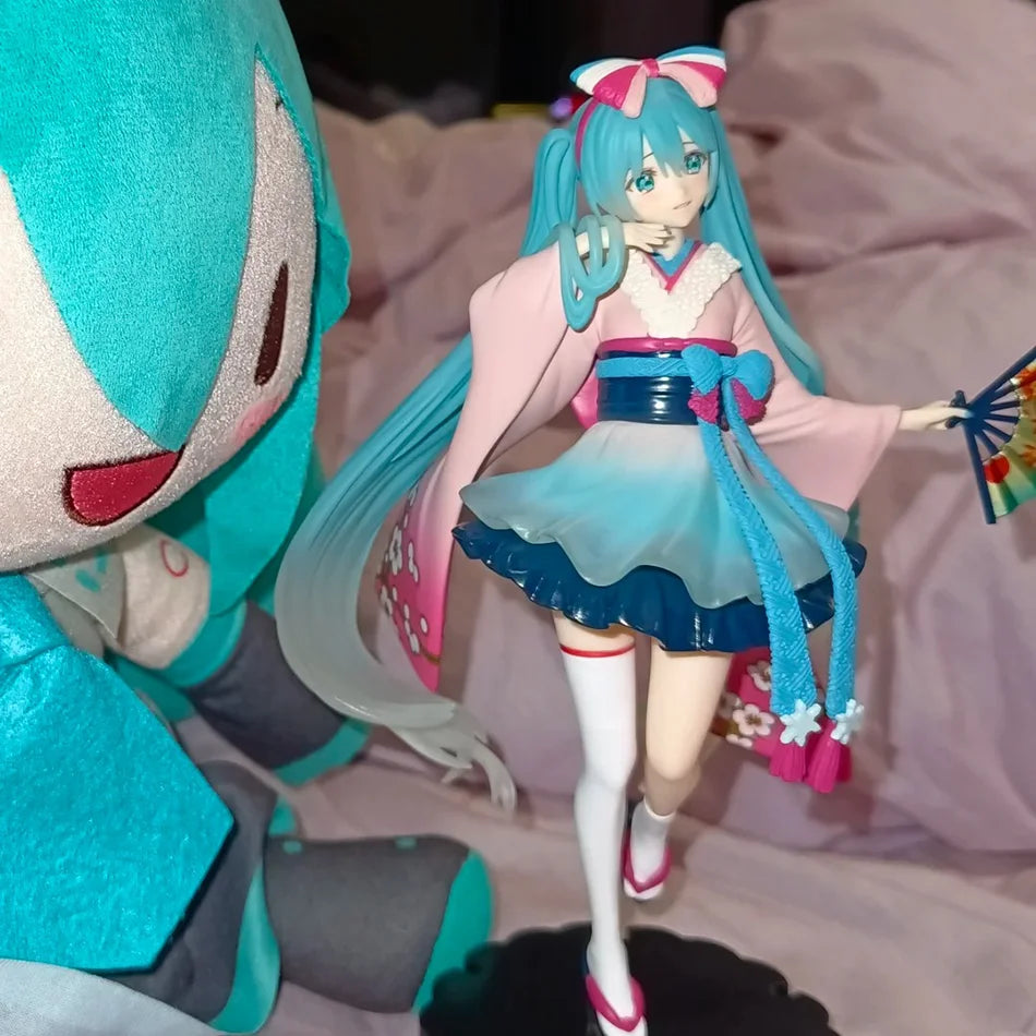 Hatsune Miku Desktop Cute Action Figure 25cm New Tokyo Series Kimono Anime Figurine Kawaii Girl Model Toy Gift