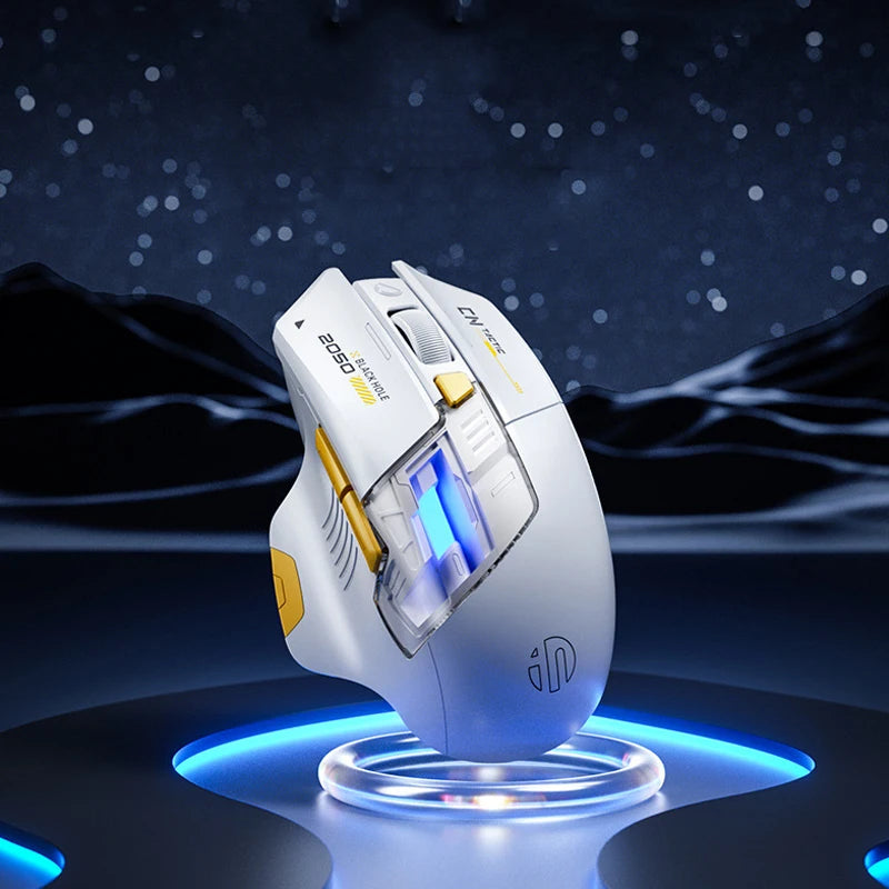 Inphic A9 PRO MAX Neue kabelgebundene/kabellose/Bluetooth-Gaming-Maus mit drei Modi, 1000 Hz Rücklaufrate, 12800 DPI kabellose Maus