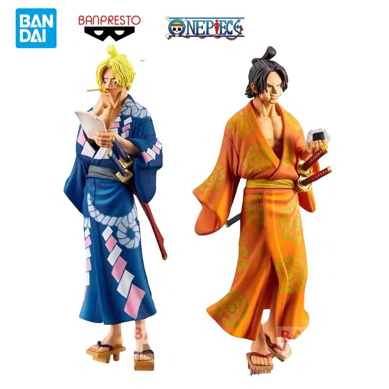Puppe, brandneu, verpackt, auf Lager, Bandai, Originalverpackung, Original Banpresto, One Piece Portgas D. Ace Sabo, Anime-Charaktere, Garagen-Kit