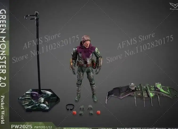 PW2025 1/12 Men Soldier Willem Dafoe Green Monster Villain War Damaged Version Spider-Man No Way Home 6Inch Action Figure